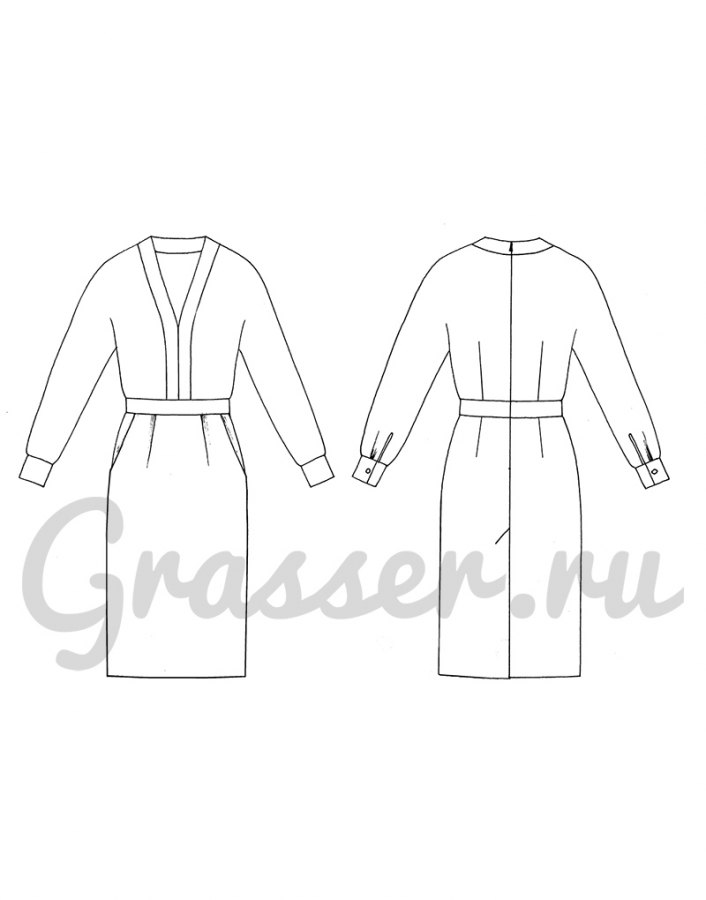 Платье, выкройка №575 — выкройка бренда Grasser, технический рисунок