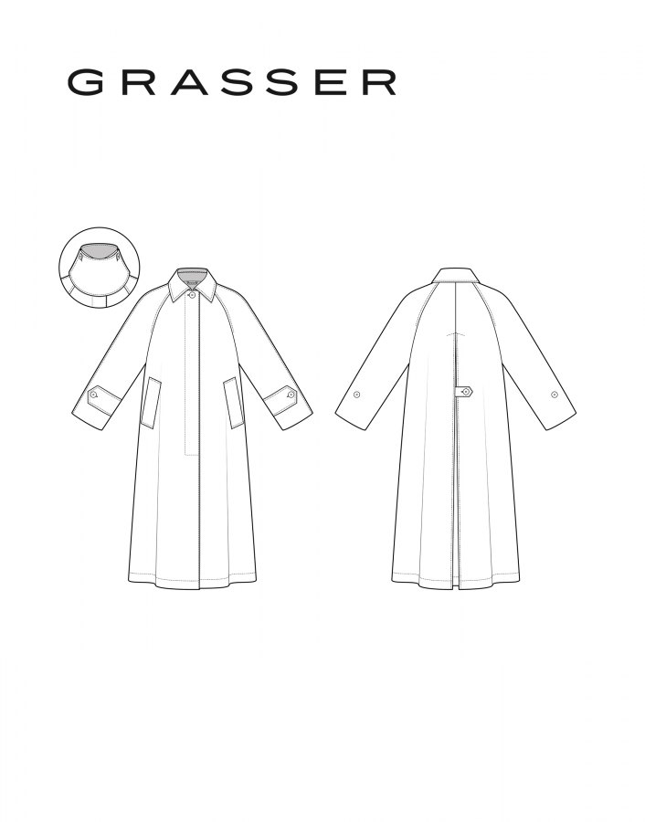 Плащ, выкройка №1317 — выкройка бренда Grasser, технический рисунок