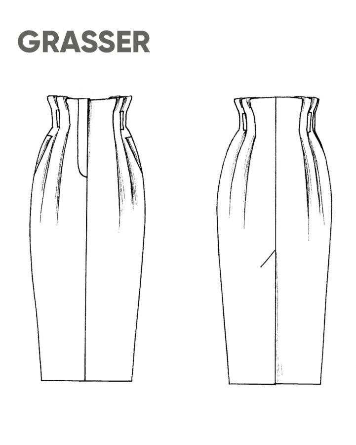 Юбка, выкройка №757 — выкройка бренда Grasser, технический рисунок