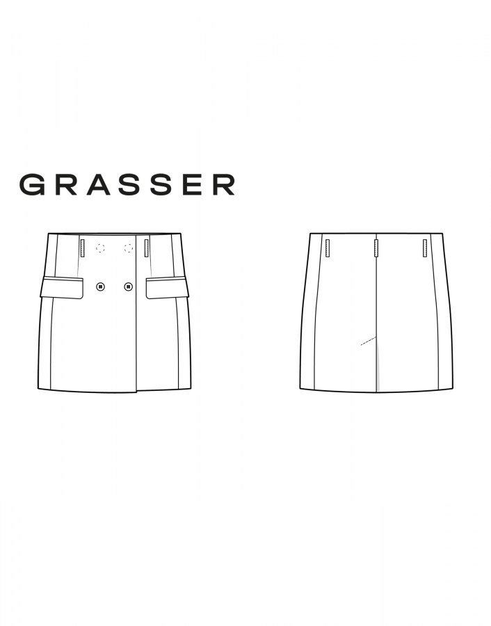 Юбка-баска, выкройка №960 — выкройка бренда Grasser, технический рисунок