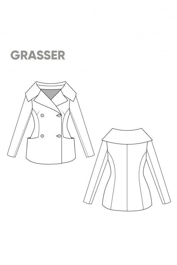 Жакет, выкройка №772 — выкройка бренда Grasser, технический рисунок