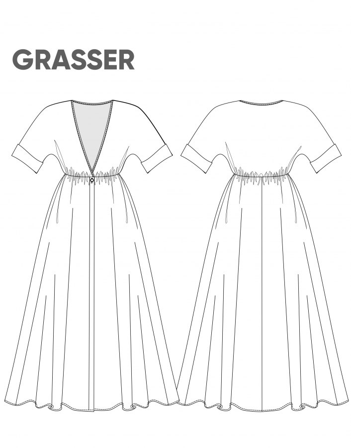 Платье, выкройка №850 — выкройка бренда Grasser, технический рисунок