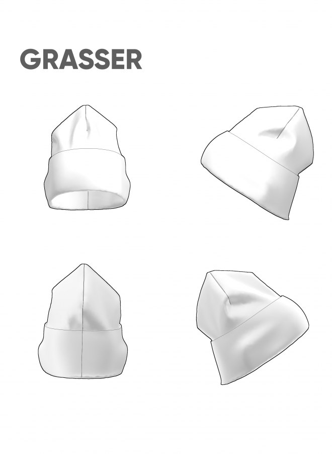 Шапка, выкройка №880 — выкройка бренда Grasser, технический рисунок