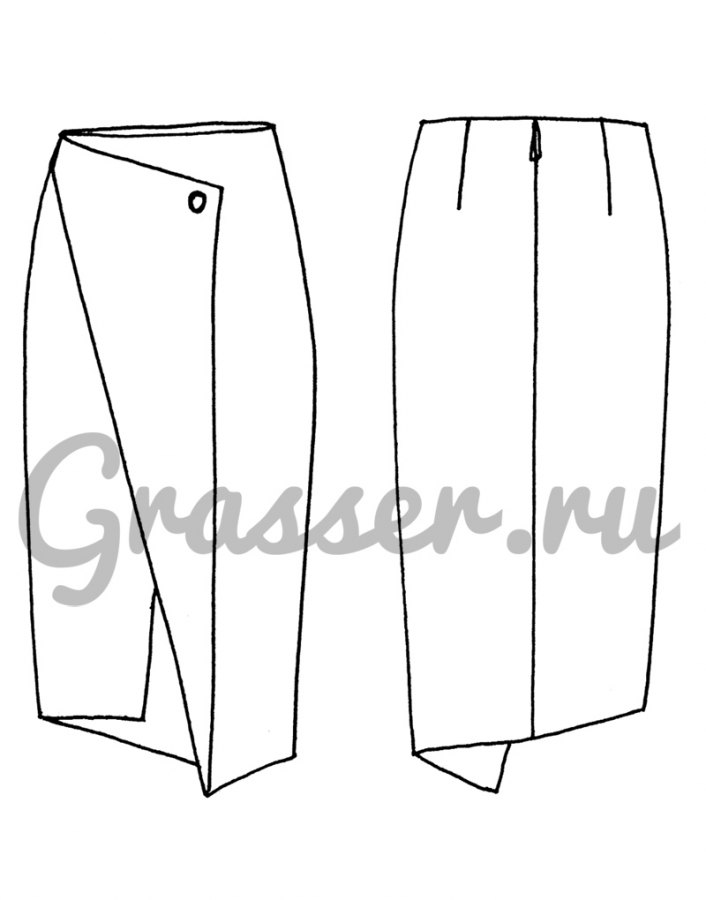 Юбка, выкройка №299 — выкройка бренда Grasser, технический рисунок
