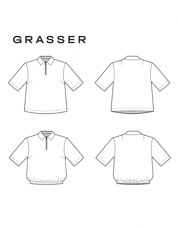 Топ, выкройка №1039 — выкройка бренда Grasser, технический рисунок