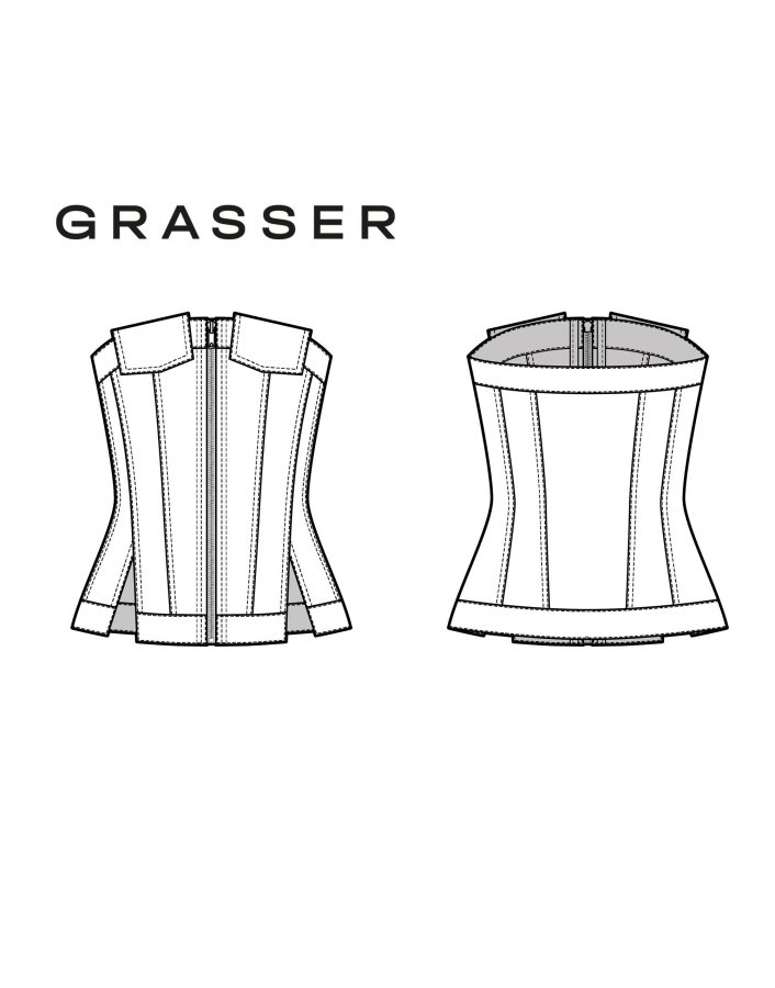 Корсет, выкройка №1042 — выкройка бренда Grasser, технический рисунок