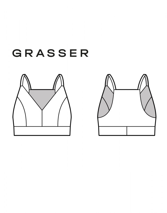 Топ, выкройка №984 — выкройка бренда Grasser, технический рисунок