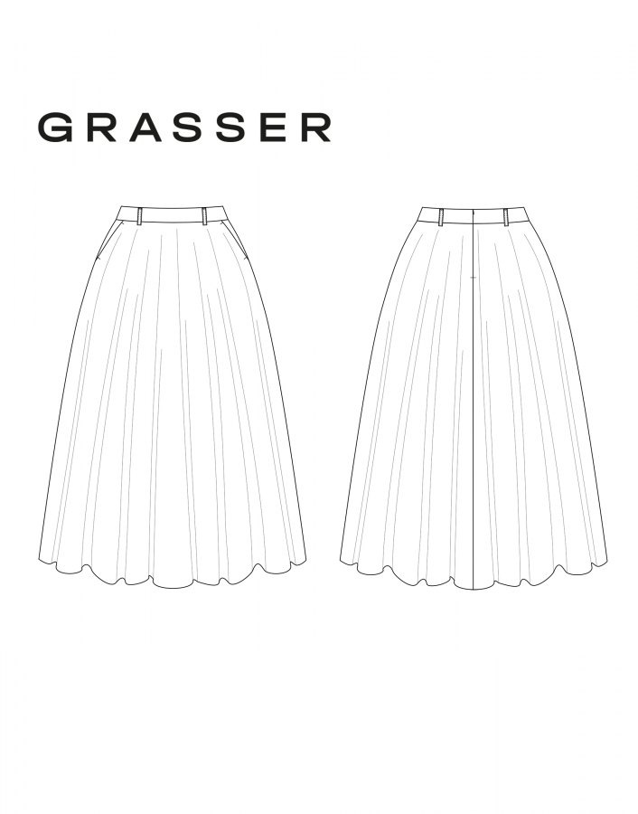 Юбка, выкройка №1099 — выкройка бренда Grasser, технический рисунок
