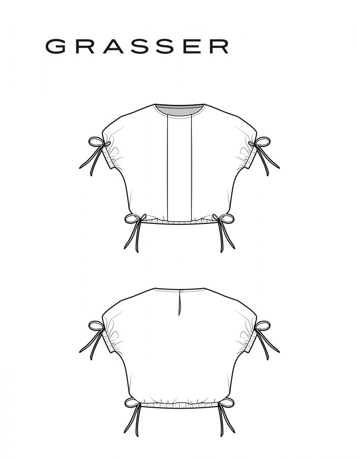 Блузка, выкройка №1351 — выкройка бренда Grasser, технический рисунок