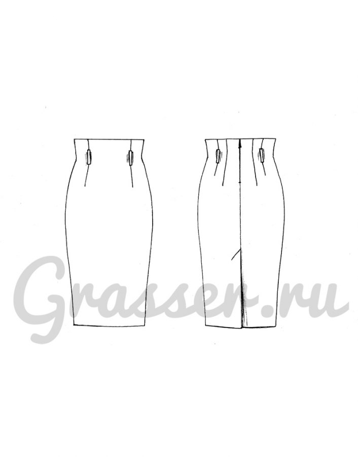 Юбка, выкройка №538 — выкройка бренда Grasser, технический рисунок