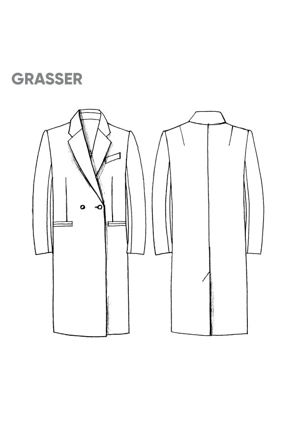 Пальто, выкройка №50 — выкройка бренда Grasser, технический рисунок