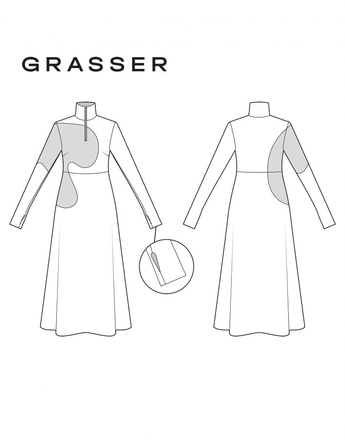 Платье, выкройка №959 — выкройка бренда Grasser, технический рисунок