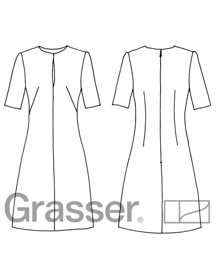 Платье, выкройка №233 — выкройка бренда Grasser, технический рисунок