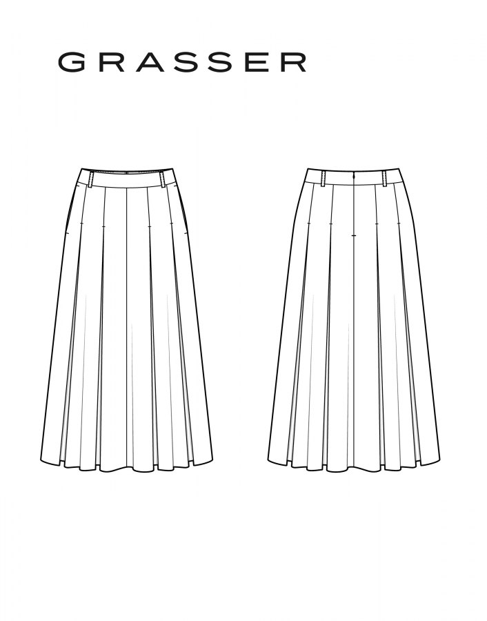 Юбка, выкройка №1301 — выкройка бренда Grasser, технический рисунок