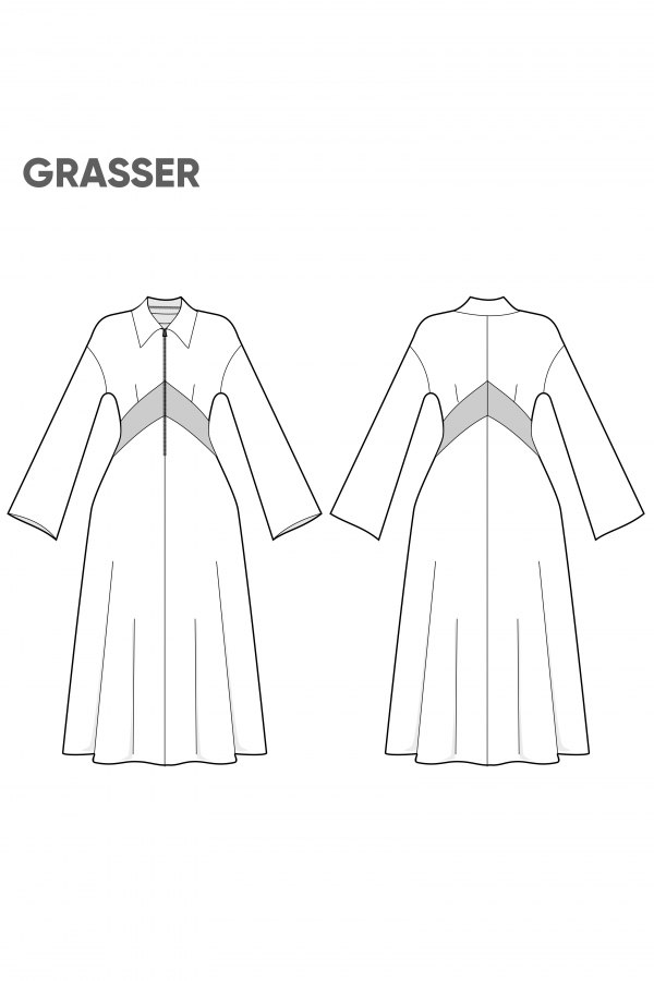 Платье, выкройка №856 — выкройка бренда Grasser, технический рисунок