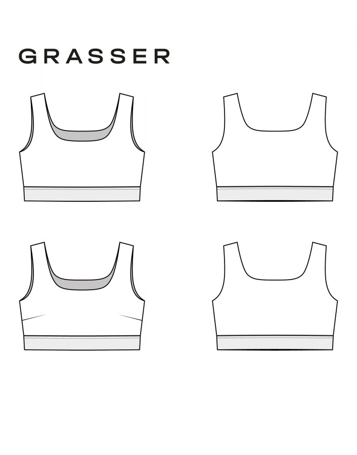 Топ, выкройка №973 — выкройка бренда Grasser, технический рисунок