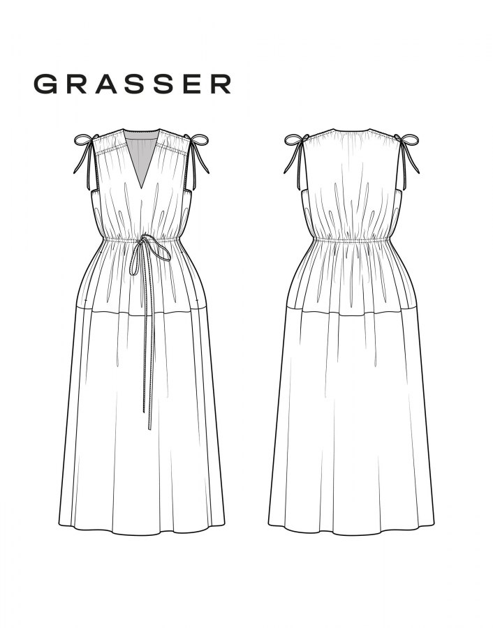 Платье, выкройка №1031 — выкройка бренда Grasser, технический рисунок