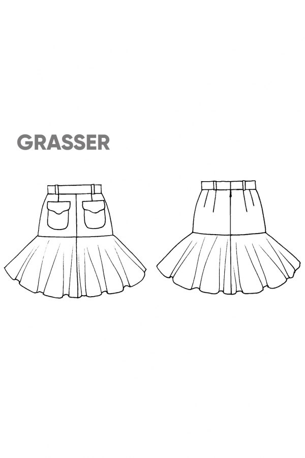 Юбка, выкройка №761 — выкройка бренда Grasser, технический рисунок