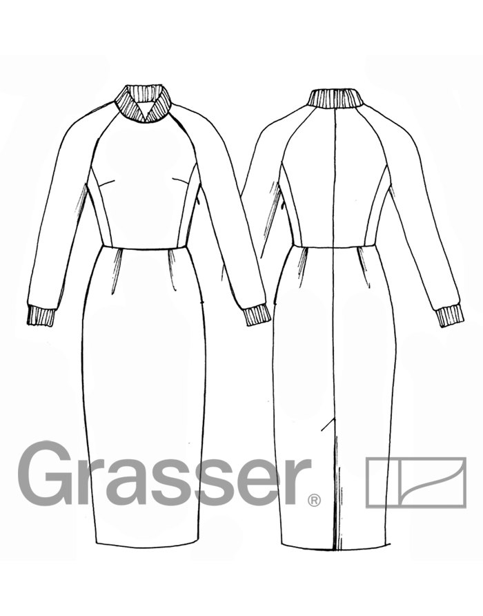 Платье, выкройка №232 — выкройка бренда Grasser, технический рисунок