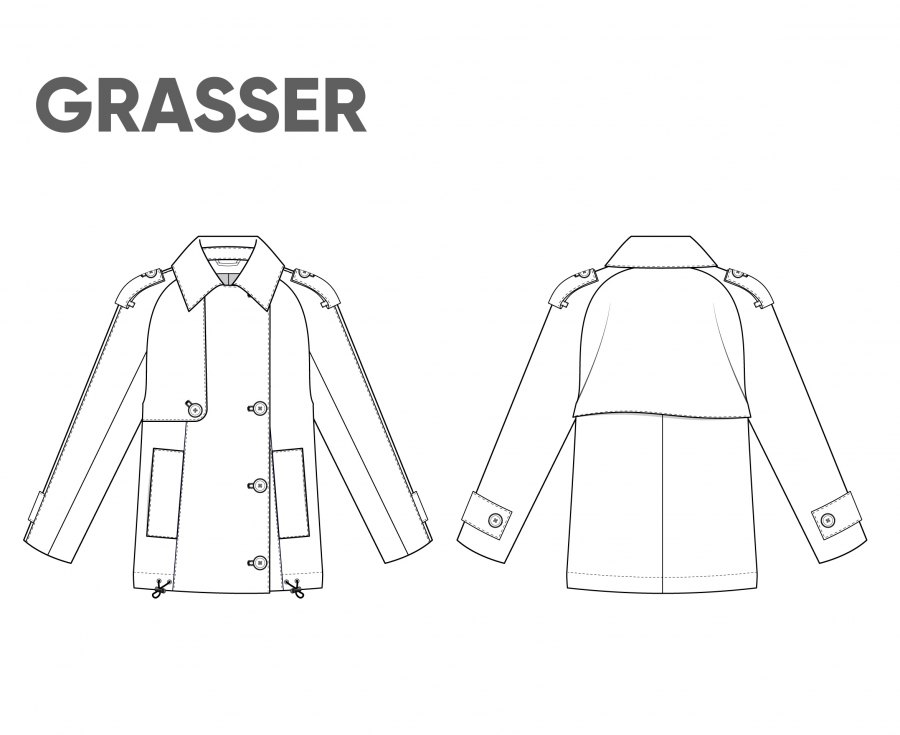 Куртка, выкройка №826 — выкройка бренда Grasser, технический рисунок
