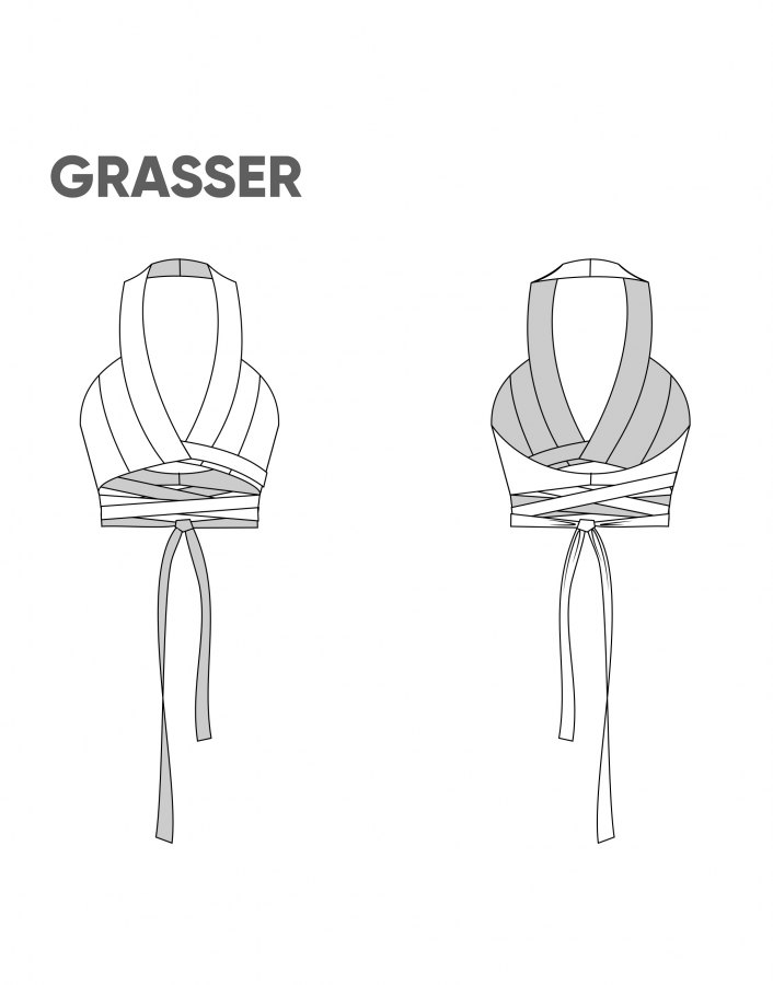 Топ, выкройка №483 — выкройка бренда Grasser, технический рисунок