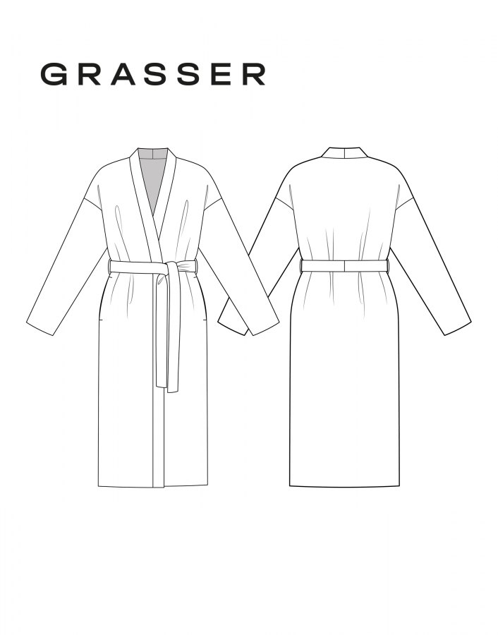Кардиган, выкройка №1123 — выкройка бренда Grasser, технический рисунок