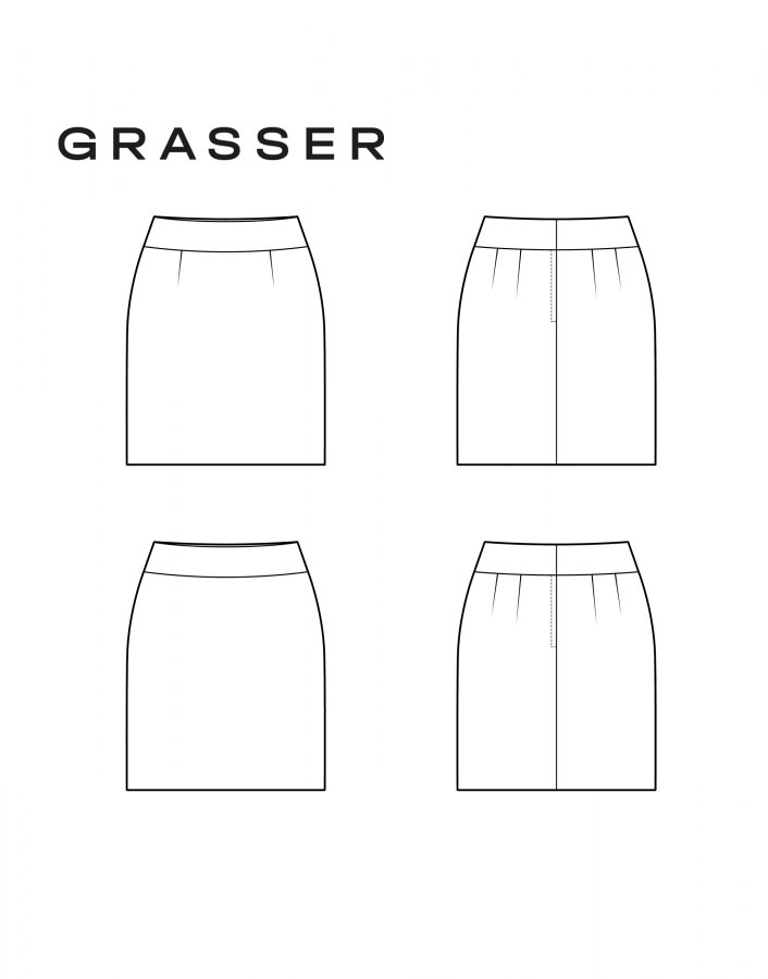 Юбка, выкройка №996 — выкройка бренда Grasser, технический рисунок