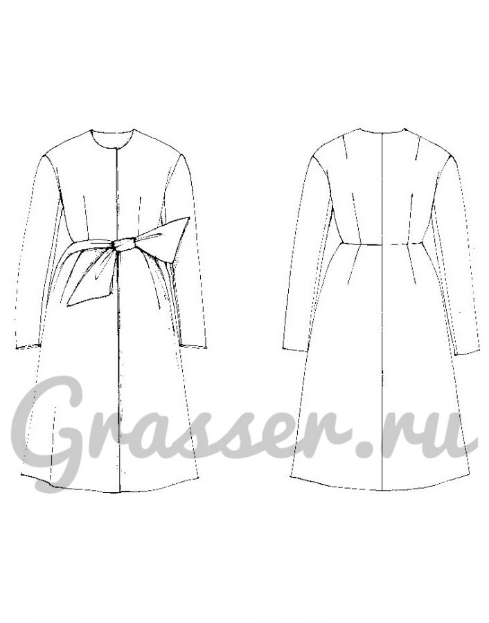 Пальто, выкройка №581 — выкройка бренда Grasser, технический рисунок