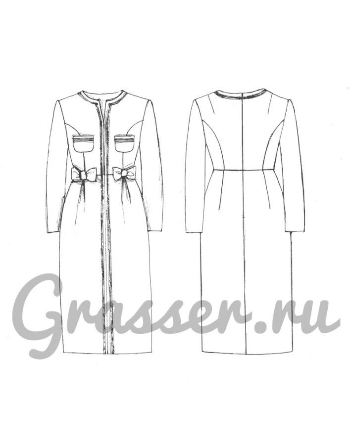 Платье, выкройка №543 — выкройка бренда Grasser, технический рисунок
