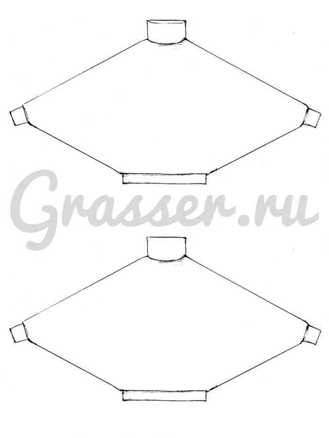 Свитер, выкройка №722 — выкройка бренда Grasser, технический рисунок