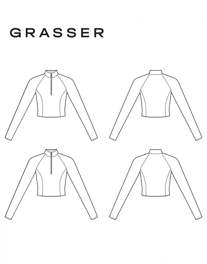 Купальный топ, выкройка №929 — выкройка бренда Grasser, технический рисунок