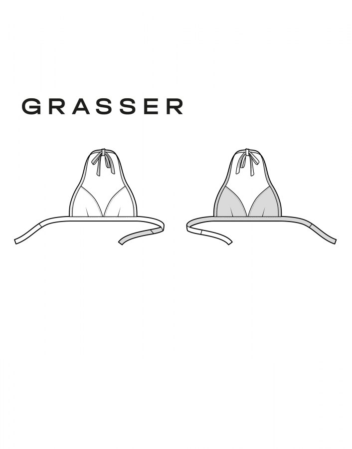 Лиф бикини, выкройка №478 — выкройка бренда Grasser, технический рисунок