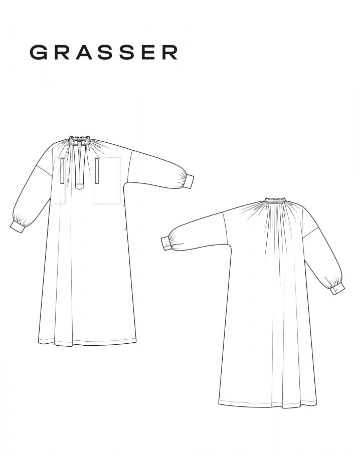 Платье, выкройка №940 — выкройка бренда Grasser, технический рисунок