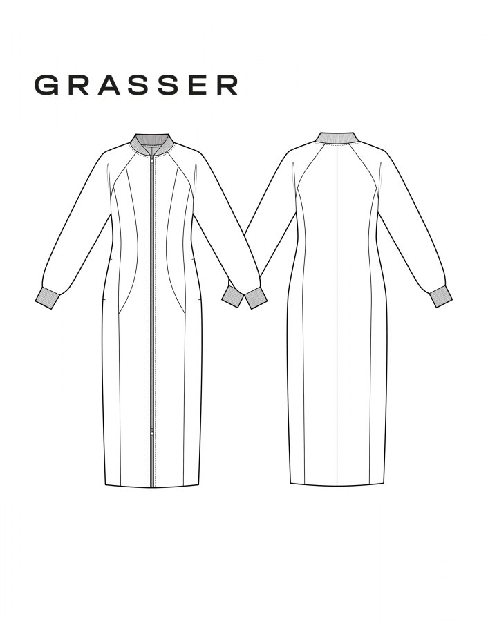Платье, выкройка №1070 — выкройка бренда Grasser, технический рисунок