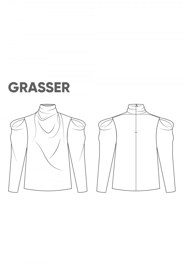 Блузка, выкройка №806 — выкройка бренда Grasser, технический рисунок