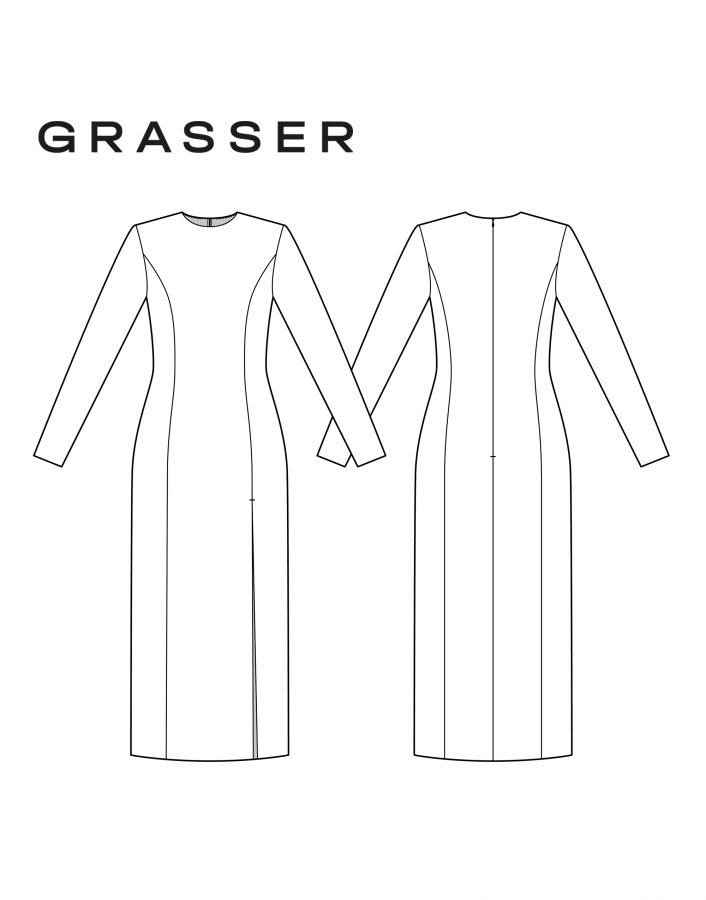 Платье, выкройка №1062 — выкройка бренда Grasser, технический рисунок