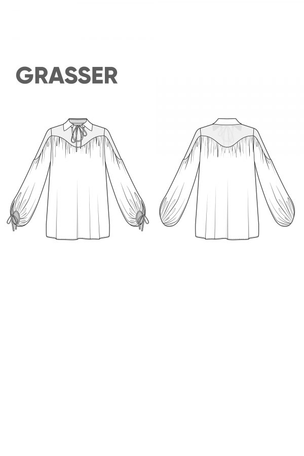 Блузка, выкройка №919 — выкройка бренда Grasser, технический рисунок