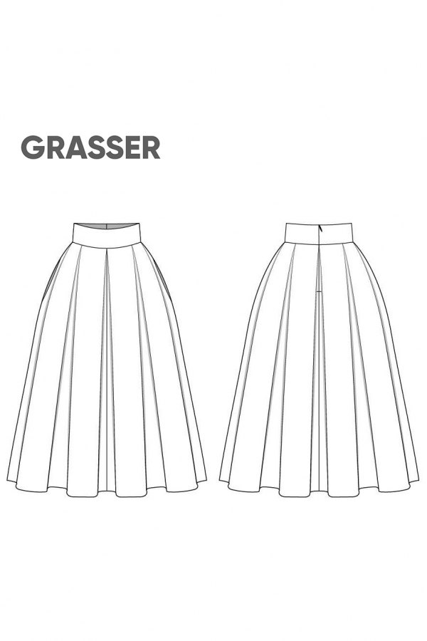 Юбка, выкройка №779 — выкройка бренда Grasser, технический рисунок