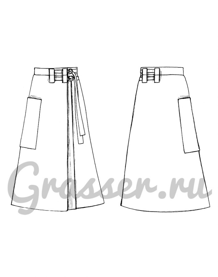 Юбка, выкройка №410 — выкройка бренда Grasser, технический рисунок