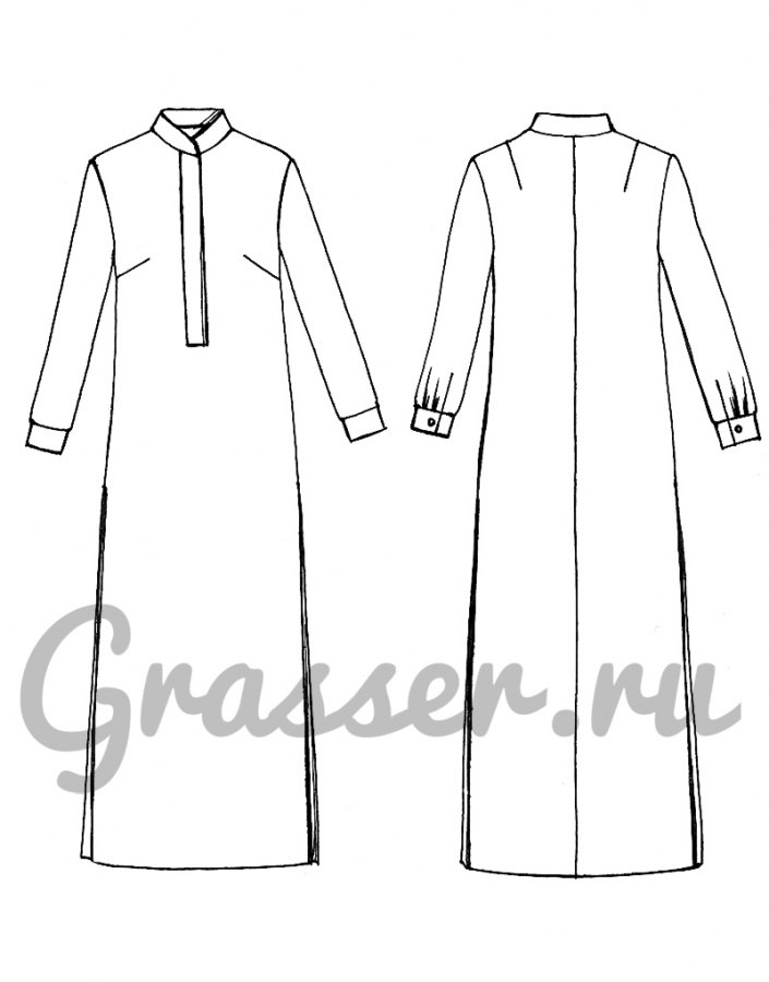 Платье, выкройка №300 — выкройка бренда Grasser, технический рисунок