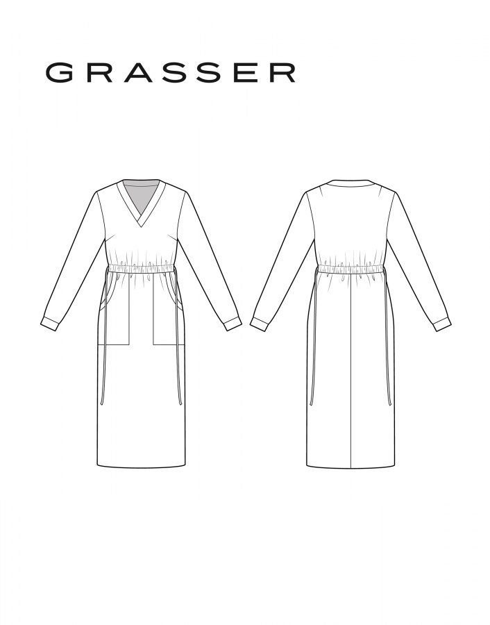 Платье, выкройка №1299 — выкройка бренда Grasser, технический рисунок
