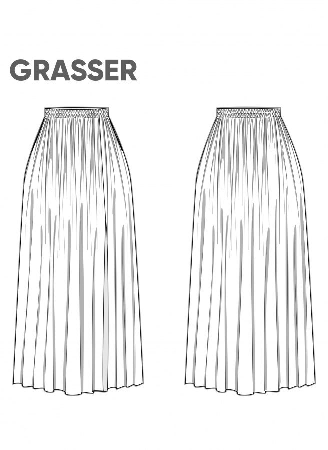 Юбка, выкройка №878 — выкройка бренда Grasser, технический рисунок