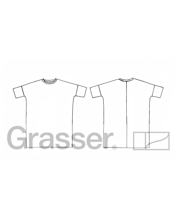 Платье, выкройка №345 — выкройка бренда Grasser, технический рисунок
