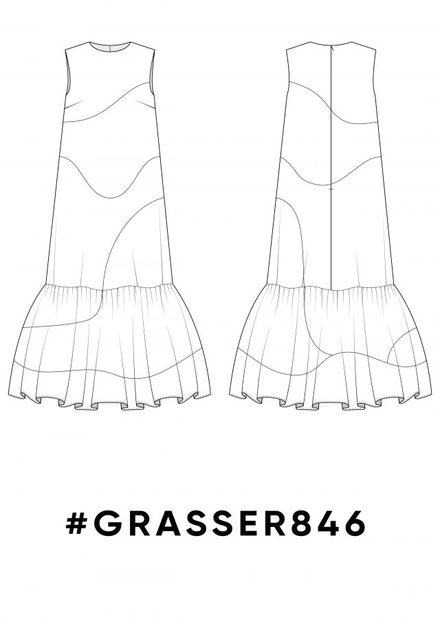 Платье, выкройка №846 — выкройка бренда Grasser, технический рисунок