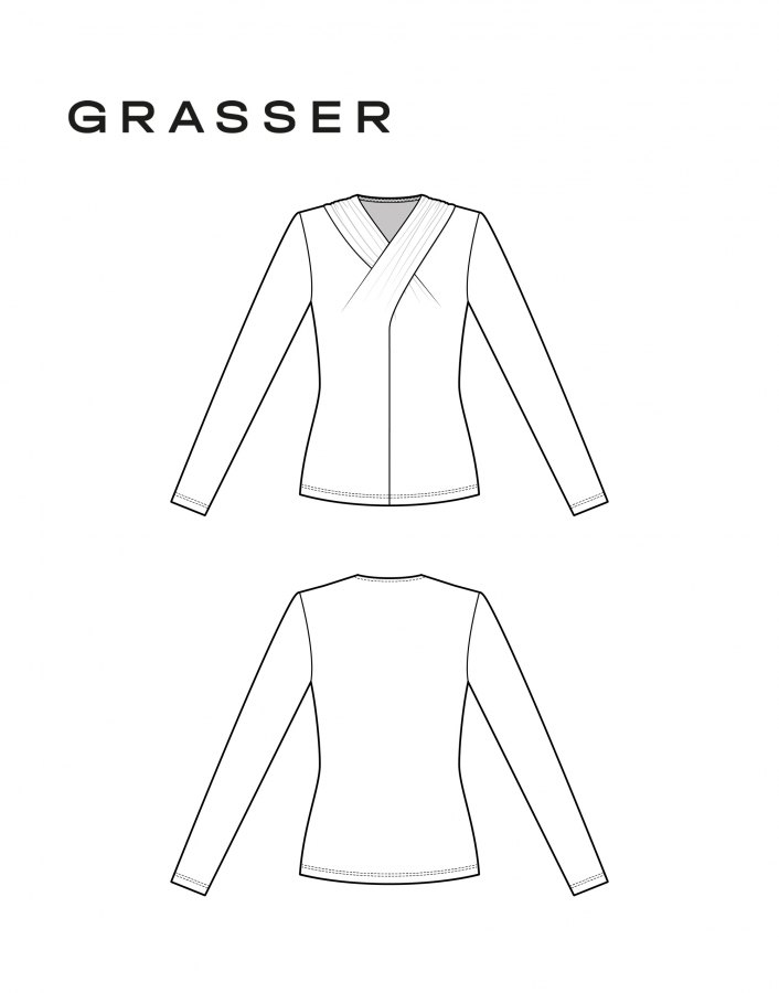 Лонгслив, выкройка №1073 — выкройка бренда Grasser, технический рисунок