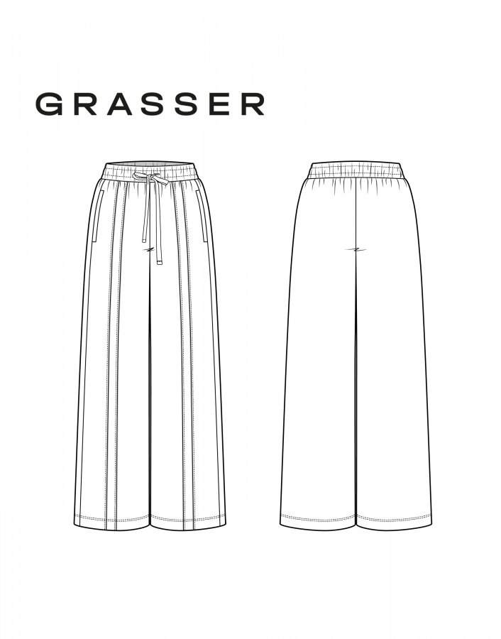 Брюки, выкройка №1051 — выкройка бренда Grasser, технический рисунок