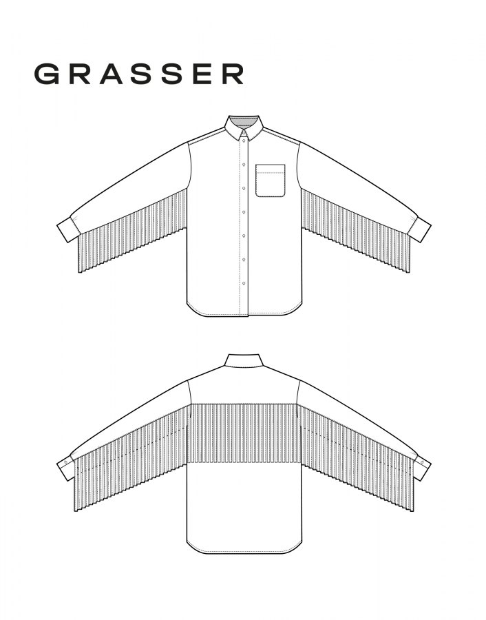 Рубашка, выкройка №1137 — выкройка бренда Grasser, технический рисунок