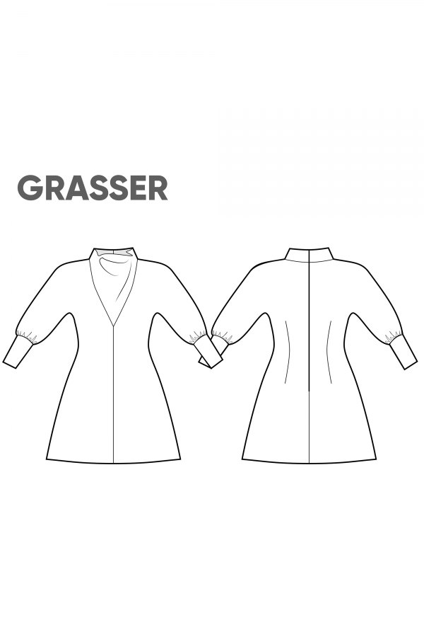 Платье, выкройка №855 — выкройка бренда Grasser, технический рисунок