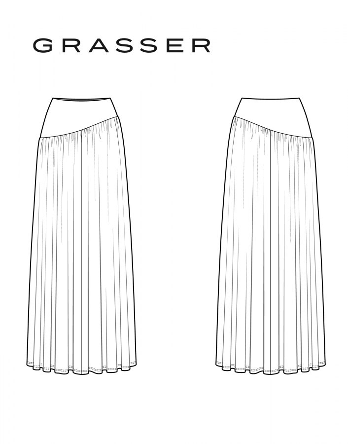 Юбка, выкройка №1292 — выкройка бренда Grasser, технический рисунок