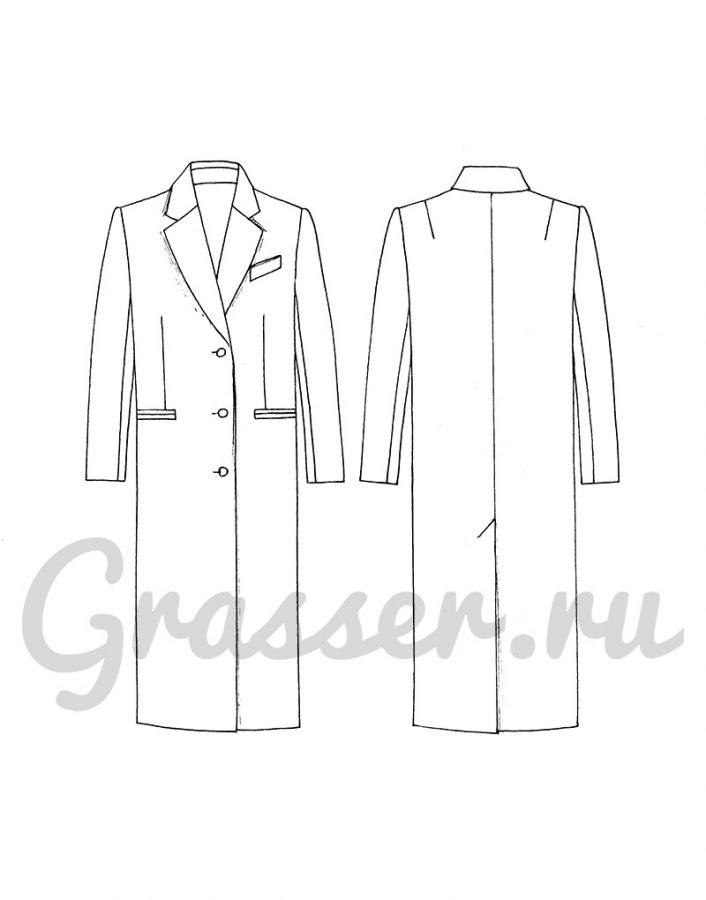 Пальто, выкройка №679 — выкройка бренда Grasser, технический рисунок
